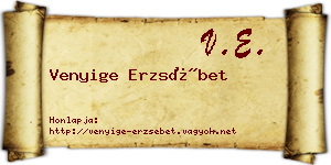 Venyige Erzsébet névjegykártya