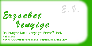 erzsebet venyige business card